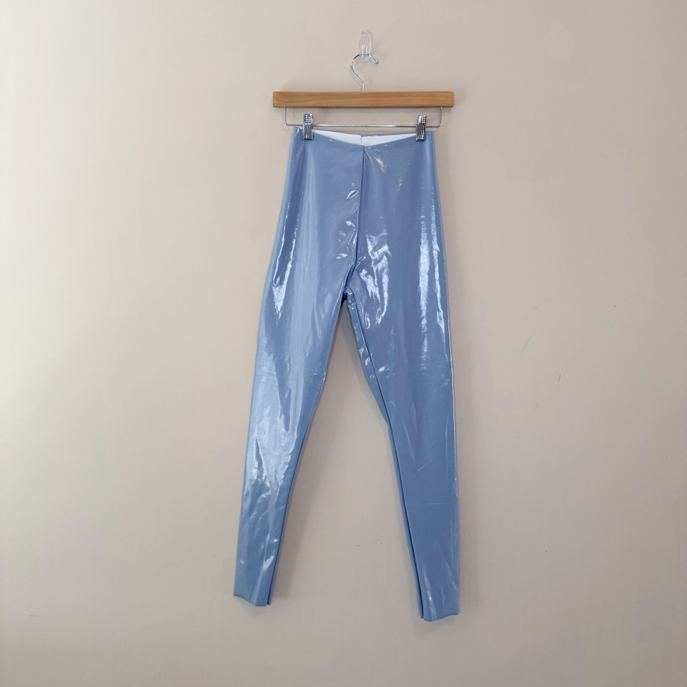 COMMANDO Faux Patent Leather Legging in Vintage Blue Vegan Size XS